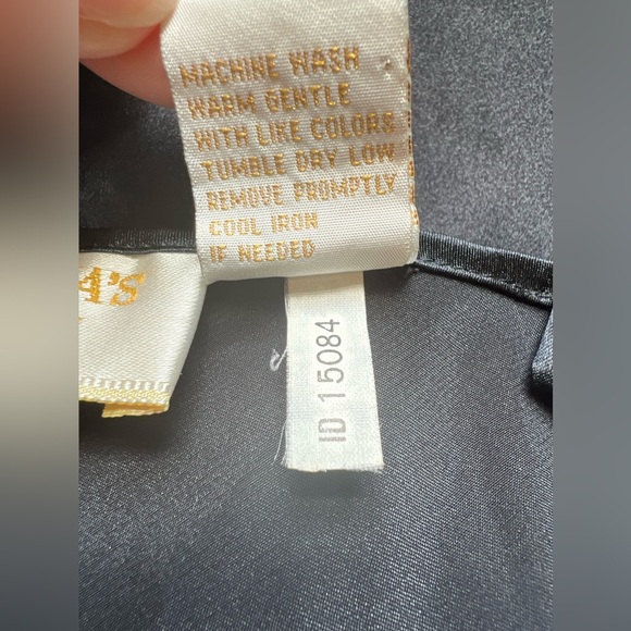 Vintage 80s Victorias secret GOLD LABEL black mesh Side Slit nightgown Size P - Picture 12 of 15